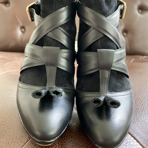 Bally Leather/Suede Black Booties - Picture 3 of 6